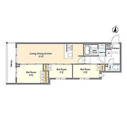 アジールコート練馬中村橋 3LDKの間取図画像
