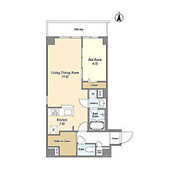 東京メトロ有楽町線 地下鉄赤塚駅 徒歩8分の賃貸マンション 1階1LDKの間取り