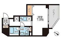 東京メトロ南北線 駒込駅 徒歩6分の賃貸マンション 7階1Kの間取り