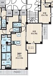 日暮里舎人ライナー 赤土小学校前駅 徒歩7分の賃貸マンション 2階1LDKの間取り