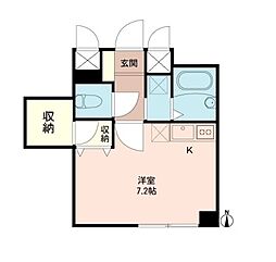 都営大江戸線 練馬駅 徒歩5分の賃貸マンション 1階ワンルームの間取り