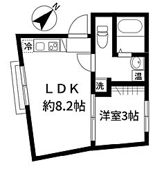 都営三田線 巣鴨駅 徒歩6分の賃貸マンション 地下1階1LDKの間取り