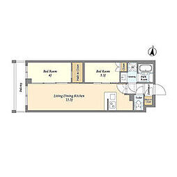 アジールコート練馬中村橋 2LDKの間取図画像