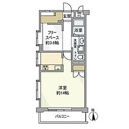 ルジェンテ・リベル氷川台 ワンルームの間取図画像
