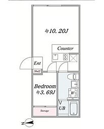 the trias 345 1LDKの間取図画像