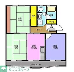 アルカンシェル 2階3DKの間取り