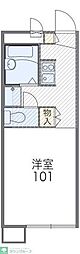レオパレスＡー1 1階1Kの間取り