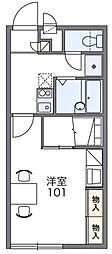 レオパレスRook 1Kの間取図画像