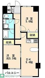 ヴィレッジ青梅 4階2LDKの間取り