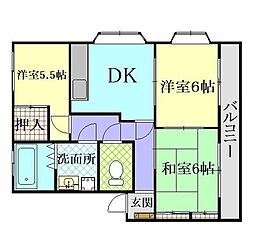 リバーサイド多摩 1階3DKの間取り