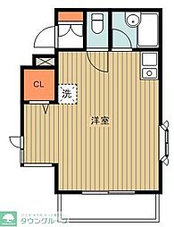 センチュリー河辺 3階1Kの間取り