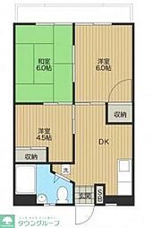 二宮ハイツ 2階3DKの間取り