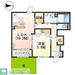 JR五日市線 武蔵増戸駅 徒歩9分の賃貸アパート 1階1LDKの間取り