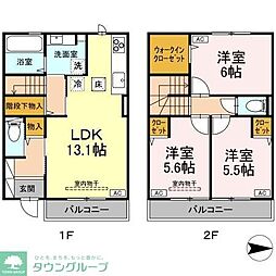 セントラルコートII 103 2階3LDKの間取り