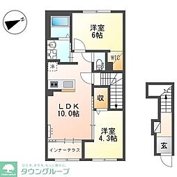 La Recolte (ラ レコルト) 2階2LDKの間取り