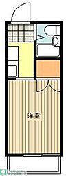 コーポ黒沢西 201 2階1Kの間取り