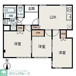 ライズホーム西武立川 1階3LDKの間取り