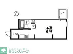リナシメント河辺 3階ワンルームの間取り