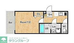 ジーメゾン福生牛浜リント 303 2階1Kの間取り