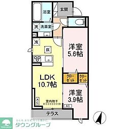 ディールーム松木 2LDKの間取図画像