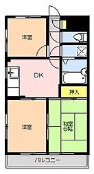サンライフ河辺 3DKの間取図画像