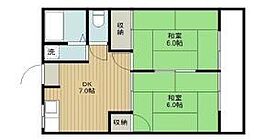 サンシャインハイツ 2DKの間取図画像