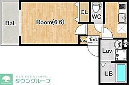 (仮称)ジーメゾン入間東藤沢フジリア 1Kの間取図画像