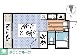 ウインドasami 1Kの間取図画像