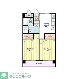 サンライズ新堀 2DKの間取図画像