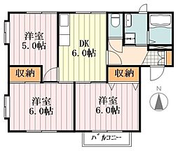 ボナール1 3DKの間取図画像