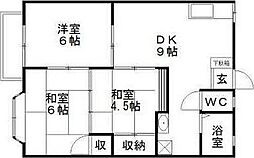 カンパーニュA 3DKの間取図画像