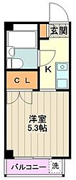 パークアベニュー桜 ワンルームの間取図画像