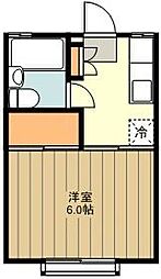 ユースハイツ福生 1Kの間取図画像