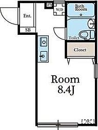 メゾンジュネス ワンルームの間取図画像