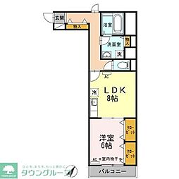 マウントサイド 1LDKの間取図画像