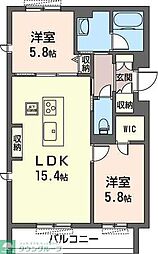 GrandSoleil 2LDKの間取図画像