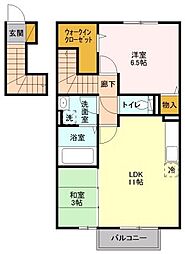 ユーコート 2LDKの間取図画像
