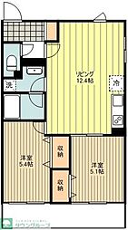 コンフォート箱根ヶ先 2LDKの間取図画像