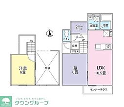 東大和市桜が丘4丁目アパート 1LDKの間取図画像
