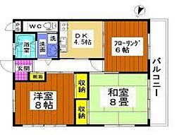 森田ハイツ 3DKの間取図画像
