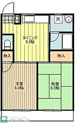 第一古川ビル 2DKの間取図画像
