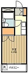 サンアベニュー高水 1Kの間取図画像