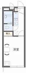レオパレス村山 1Kの間取図画像