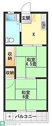 パールハイツ 1Kの間取図画像
