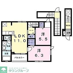ソルジェンテ 2LDKの間取図画像