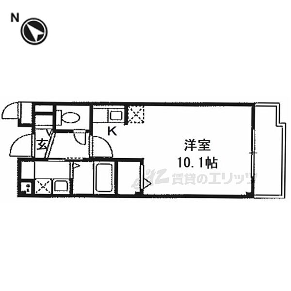 大阪府枚方市津田駅前1丁目(賃貸マンション1R・3階・27.25㎡)の写真 その2