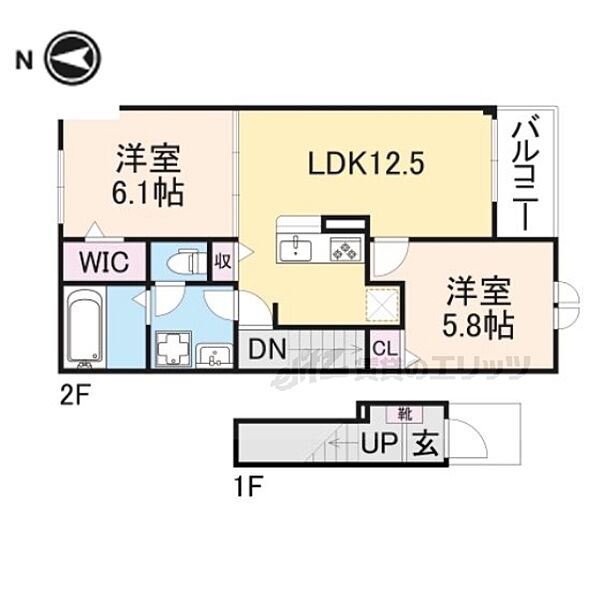 奈良県橿原市木原町(賃貸アパート2LDK・2階・56.48㎡)の写真 その2