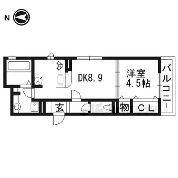メゾン　フォンリジェル 202｜大阪府枚方市堤町(賃貸アパート1LDK・2階・36.12㎡)の写真 その2