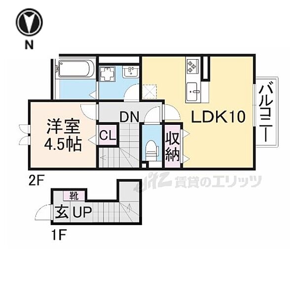 レジデンスコート奈良大安寺 203｜奈良県奈良市大安寺2丁目(賃貸アパート1LDK・2階・46.28㎡)の写真 その2