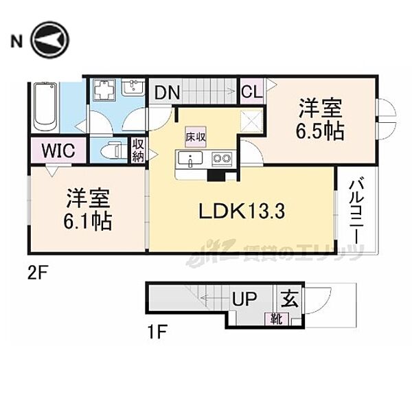 奈良県磯城郡田原本町大字松本(賃貸アパート2LDK・2階・59.58㎡)の写真 その2